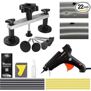 Super PDR Dent Puller Kit, Car Dent Removal Kit with Bridge Puller, Small Dent Puller for Auto Dent Removal, Small Dents, Door Dings and Hail Damage