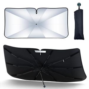 [2026 Upgrade] FLORICH Windshield Sunshade Umbrella Foldable Car Windshield Sun Shade Cover, [Nano-Ice-Crystal Coatings] Protect Interior from from UV Keep Car Cooler Medium(57" L x 32" W)