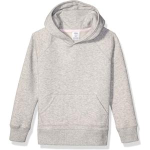 Amazon Essentials Girls and Toddlers' Pullover Hoodie Sweatshirt (4T, Light Grey Heather)