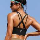 RUNNING GIRL Sports Bras for Women,Y-Back Medium Support Workout Sports Bra Padded Racerback Supportive Bras Push up (White, L)