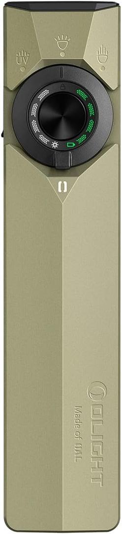 OLIGHT ArkPro Ultra EDC Flat Flashlight, Rechargeable Portable Flash Light, 1700 Lumens with White LED, UV and Green Beam for Working, Emergency, Camping, Everyday Carry (Olive Green CW)