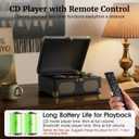 RetroAudio CD Player with Speakers Retro Portable CD Players for Home Music Player with Remote Control,V5.4 Bluetooth in&Out Desktop Suitcase CD Player with AUX in, Headphone Jack,USB PlaybackBlack