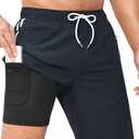 Vogyal Men's Athletic Basketball Shorts - 9" Cool Dry Gym Workout Shorts with Liner and Zipper Pockets size M
