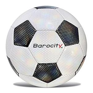 Soccer Ball - Premium Boy and Girl Official Match Ball with Cool Reflective Iridescent Rainbow Hex Pattern, Durable, Indoor, Outdoor, Training, Practice, Playtime and Games (Size 3)