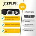 JIKELEK Wide Stretchy Waist Rhinestone Belt for Women Elastic Buckle Belt for Ladies Dresses (Black (Silver Buckle), Fit Waist Size 36"-45") (Black)