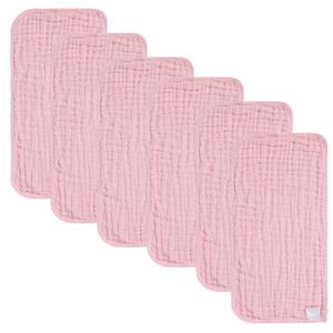 Baby Burp Cloths Muslin Washcloths 6Pack - Muslin Burp Cloths Large 20''x10'' Extra Soft Absorbent Baby Burp Rags for Newborn 100% Cotton for Boys Girls Gift 6 Layers Machine Washable (Color7)