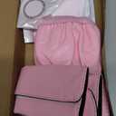 Frienda 10 Pcs Leather Steering Wheel Cover Set for Women 14.5-15 Inch Car Accessories with Seat Belt Shoulder Pad Seatbelt Cover Cup Holder Start Button Ring Sticker Air Vent Clip(Pink)