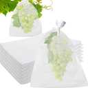 100Pcs Reusable Fruit Protection Bags for Fruit Trees, White Mesh Bags for Vegetables, Drawstring Mesh Fruit Protectors (14 x 18 inches35 * 45CM), White