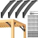 Q235-Steel Integrated Arc 45 Degree Pergola Support Bracket 2''x4''（Actual Tube Dia: 1.5''x 3.2''） Heavy Duty 4Pack