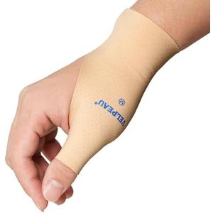 VELPEAU Thumb and Wrist Compression Sleeve for Tendonitis (Pack of 2), Seamless Technology, Gloves Wraps for Arthritis Pain Relief for Women & Men, Splint Liner, Fits Both Hands (Khaki, Long Version, M)