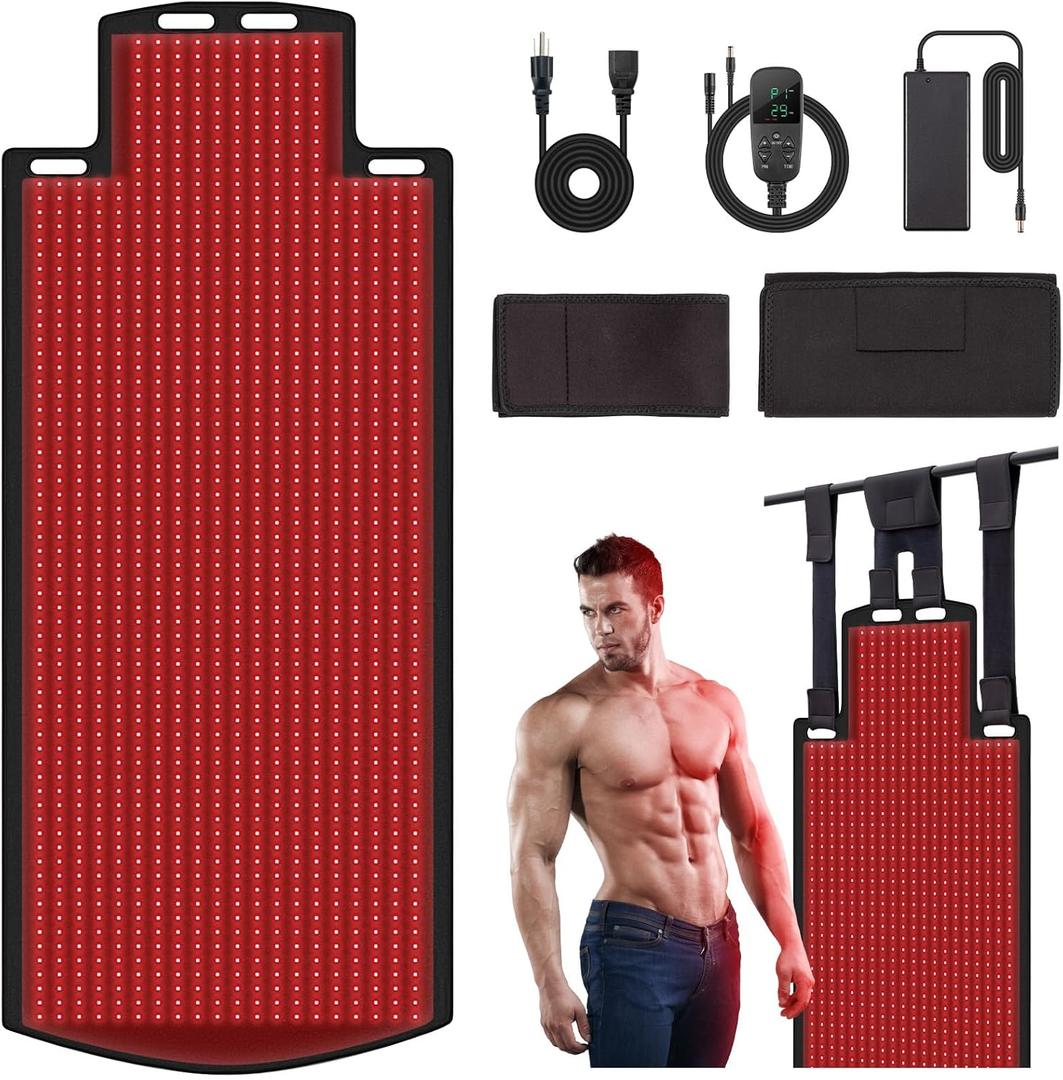 Red Light Therapy Mat 74.8x31.5 Lastest Design Red Light Therapy Pad with 1300pcs LEDs 850nm&660nm Near Infrared Red Light Therapy Blanket Device for Full Body Pain Relief