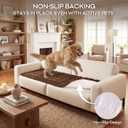 DecorUhome Fuzzy Pet Couch Cover for Dogs, Non-Slip Sofa Covers for 3 Cushion Couch, Soft Thick Furniture Couch Protector, Washable Sofa Slipcovers, Brown, 27.6" x 70.9"