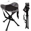 REDCAMP 2 Pack Folding Tripod Stools for Adults, Lightweight Portable Camping Stools for Fishing Hunting Backpacking Traveling, Black