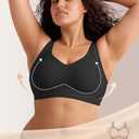 Push Up Bra for Women Wireless Bralettes No Underwire Seamless Tshirt Bras (Black, XXXL)