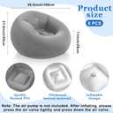 Realspring Inflatable Bean Bag Chairs Outdoor Blow up Camping Chairs Inflatable Lazy Sofa Folding Portable Bean Bag Loungers Couch for Movie Night (Dark Gray,6 Pcs)
