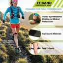Pro-Tec Athletics IT Band Compression Wrap, Knee Brace, Compression Wraps, Knee Strain, Knee and Outside of Knee Support, Iliotibial Band Syndrome, Adjustable, Men & Women, Working Out, Small-Large (Black)