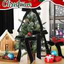 Riceshoot 30 Pcs Velvet Christmas Bow Decoration, 11 x 6.3 Inch Large Bows for Christmas Tree Gift, Xmas Ribbon Garland Ornaments for Wreath Garland Gift Wrapping Crafts Wedding Party(Black)