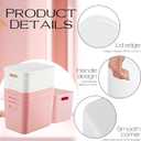 Hoolerry 8 Pieces Colorful Storage Bins with Lid, Plastic Storage Basket Organizing Container Stackable Box with Handle for Shelves Desktop Playroom Office(14.2 x 10.2 x 9.5 Inch,White and Pink)