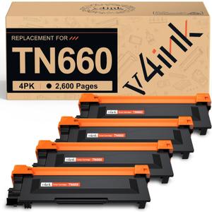 v4ink TN660 Toner Compatible Replacement for Brother TN660 TN630 TN-630 TN-660 Toner Cartridge Black for Brother Printer hl-l2300d hl-l2320d hl-l2380dw dcp-l2540dw mfcl2700dw mfc-l2700dw mfc-l2740dw
