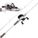Kilitn Fishing Rod and Reel Combo, White Color Baitcasting Combo Baitcast Reel, 2-Piece Baitcaster Rod, Durable Fiberglass with Comfortable EVA Handle (Casting Right 6FT, medium-heavy)