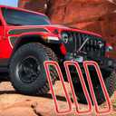 UOIENRT Hood Vents Cover Trim Red Replacement for Jeep Wrangler JL JLU Gladiator JT 2018-2024 Hood Vent Covers Cowl Panel Vent Cover Trim Exterior Accessories (7 Pcs)
