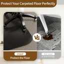 Office Chair Mat for Carpet 48x 60, Heavy Duty Desk Chair Mat for Low Pile Carpet with Cleats, Black Plastic Floor Mat for Gaming Chair, Smooth Rolling Carpet Chair Mat Protector