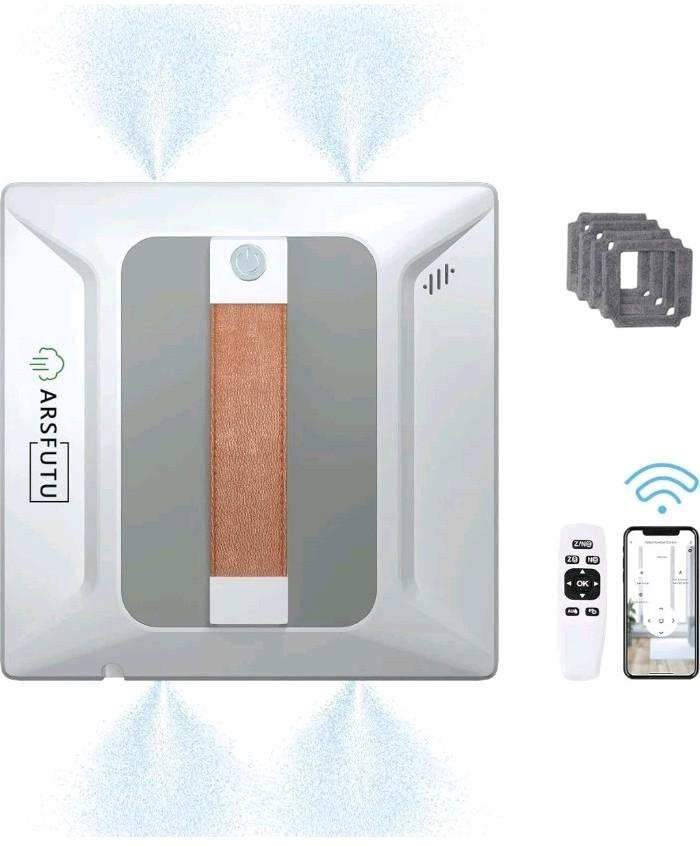 ARSFUTU Window Cleaning Robot 4-Water Spray App Control High Rise Window Glass