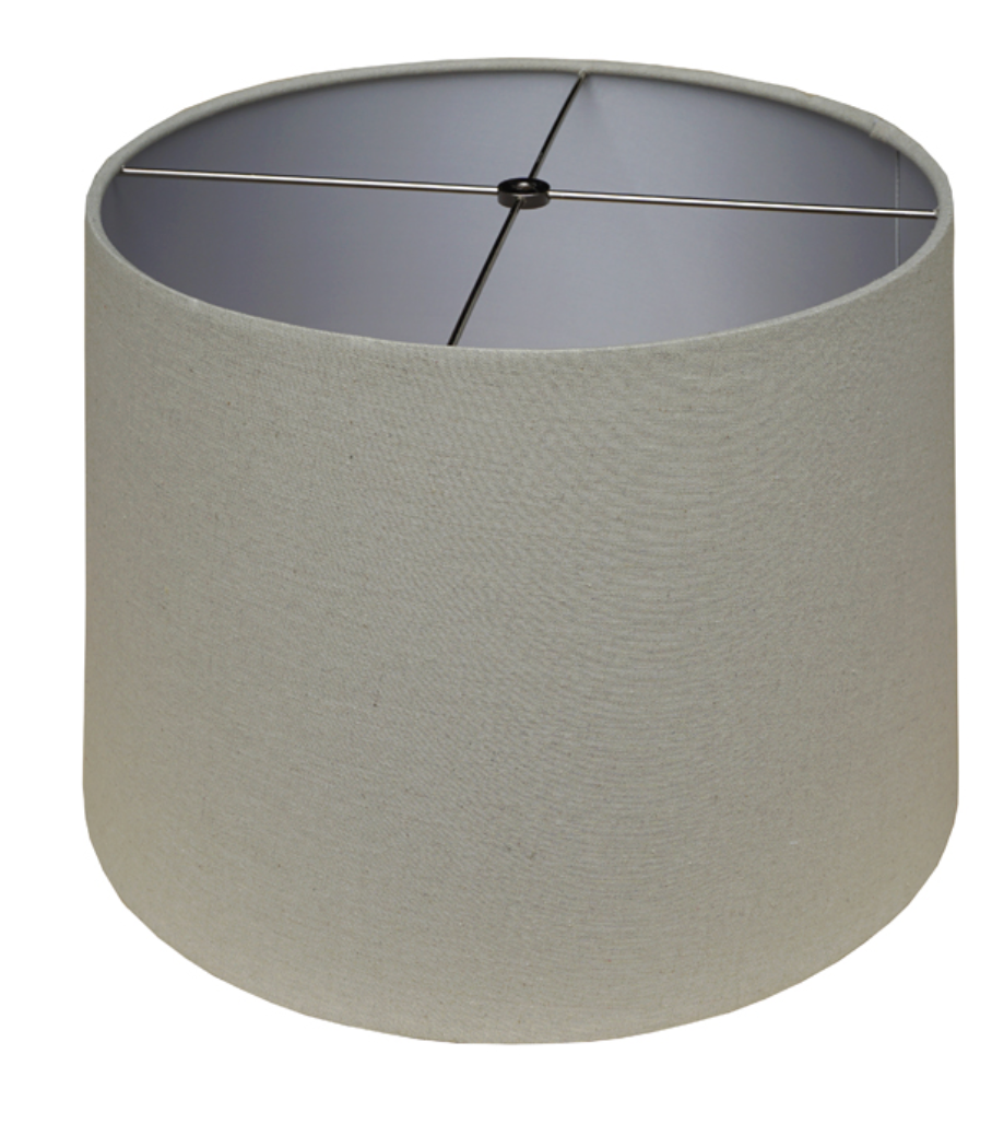 Shallow Drum Hardback Lamp Shade, Linen Eggshel 14"