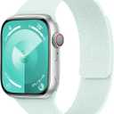 Magnetic Silicone Band Compatible with Apple Watch Band 38mm 40mm 41mm 42mm 44mm 45mm 46mm 49mm Women Men, Soft Waterproof Sport Strap for iWatch Series 11 10 9 8 7 6 5 4 3 2 1 SE Ultra (Mint Green)