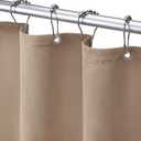 Awellife Khaki Shower Curtain Linen Textured Boho Farmhouse Shower Curtains for Bathroom Fabric Liner 72 x 72 Inch