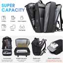 TANGCORLE Vacuum Backpack Travel with Pump, 40L Expandable Carry on Compression Backpack Flight Approved for Women Men Fit 17 Inch Laptop with USB Charging Port Business Weekender