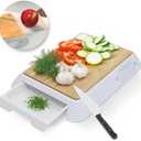 3-in-1 Bamboo Cutting Board with Slide-Out Digital Food Scale & Storage Tray – A Multi-Functional Food Prep Station for Chopping, Organizing, and Weighing
