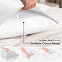 Deep Dream 100% Cotton Pillow Cases Standard Size Set of 2, 600 Thread Count Cotton Pillowcases Standard, White Pillow Cases Set of 2 with Envelop Closure, 20x26 Inches