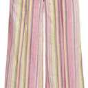 SHENHE Women's Linen Striped Wide Leg Palazzo Pants Casual Drawstring Waist Loose Long Trousers (M)