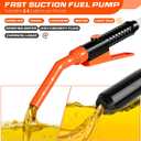 Electric Fuel Transfer Pump Siphon Pump for Gas, Fuel, Diesel, Water Transfer 2.4 GPM Flow Oil Extractor -Easy to Use Hand Fuel Pump, Multi-Use Siphon Fuel Transfer PumpDeep Orange