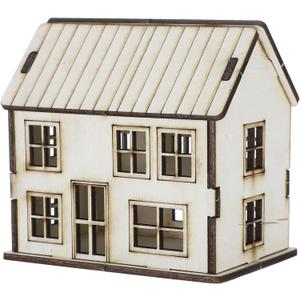 Kisangel Miniature Wooden House Model Kit DIY Small Wood Houses for Crafts Realistic 3.66 Inch Wooden Cabin for Home Decor Sandbox Building and Architectural Scenes