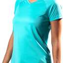 Kanu Surf womens Upf 50+ Short Sleeved Active Swim Shirt Rashguard & Workout Top (Small, Solid Lagoon)