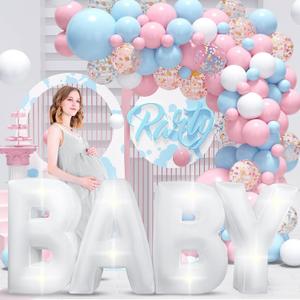 7.2FT Baby Shower Decorations Inflatable Baby Light Up Marquee Letters Decor for Girl Boy Large Baby Letter for Baby Shower Gender Reveal Party Birthday Decorations