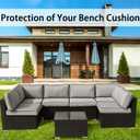 14Pieces Patio Cushion Covers Replacement Outdoor Couch Covers Splashproof UV-Resistant Furniture Cushion Sofa Slipcovers Set with Zippers,Cover Only 25.6x25.6x3.9inch
