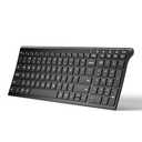 iClever BK10 Bluetooth Keyboard, Universal Bluetooth 5.1 Wireless Keyboard with Number Pad, Ergonomic Design, Multi-Device Compatibility, Stable Connection for Mac, iPad, iPhone, Android, Windows