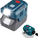 150W Battery Inverter for Makita 18V Battery, OGJUNX Inverter DC 18V to AC 110V with 2 USB Ports & 1 AC Outlet & LED Light, Portable Station Generator for Camping, Hiking, Fishing