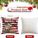 OTOSTAR Set of 4 Grey Christmas Throw Pillow Covers 18x18 Inch Winter Xmas Decorative Pillow Case Cover for Sofa Living Room Holiday Decor (Red- Snowman and Elk)