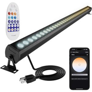 Smart Wall Washer Light 6CCT Adjustable Color Temperature & Dimmable 1%-100%, Super Bright LED Bar Light with Smart APP Control, Waterproof IP65, Timer & Remote for Indoor/Outdoor Decor