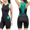 Women's Triathlon Suit One-Piece Sleeveless Tri Suit Padded Quick-Dry Slimming for Running Swimming Cycling M