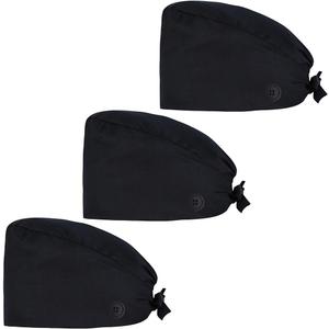 3pcs Solid Surgical Scrub Cap Medical Nurse Doctor Cap Surgeons Cap with Sweatband & Botton for Womens & Mens