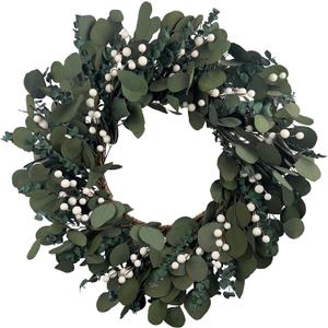 20" Preserved Eucalyptus Wreath for Front Door Large Wreaths Natural Eucalyptus Real Touch Everlasting Summer/Spring/Fall Wreath Fresh Green Environmentally Friendly Decor for Home