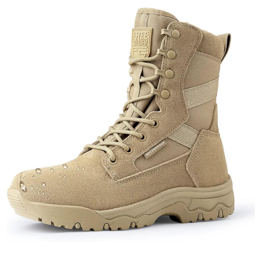 FREE SOLDIER Women's Tactical Boots 8 Inches Lightweight Combat Boot Durable Military Work Outdoors Boots Desert Boot for Women 10