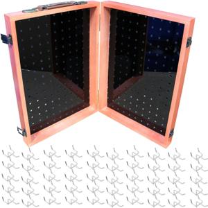 Wooden Foldable & Portable Acrylic Pegboard Display Stand for Craft Shows Panel Pegboard Jewelry Display Organizer - The Perfect Display Stand for Craft Shows, Traveling Display Cases, and More