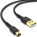 3ft Mini USB Cable, Standard USB 2.0 to Mini B Male Charger Cord Durable USB Mini to USB Charging Cable Compatible with PS3 Controller, MP3 Player, Camera, Dash Cam, Garmin GPS, Hero 3+(Black)