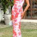 PRETTYGARDEN Women's 2026 Summer Floral Spaghetti Strap Maxi Dress Stretch Sexy Bodycon Dress Backless Slip Long Dresses (Pink)